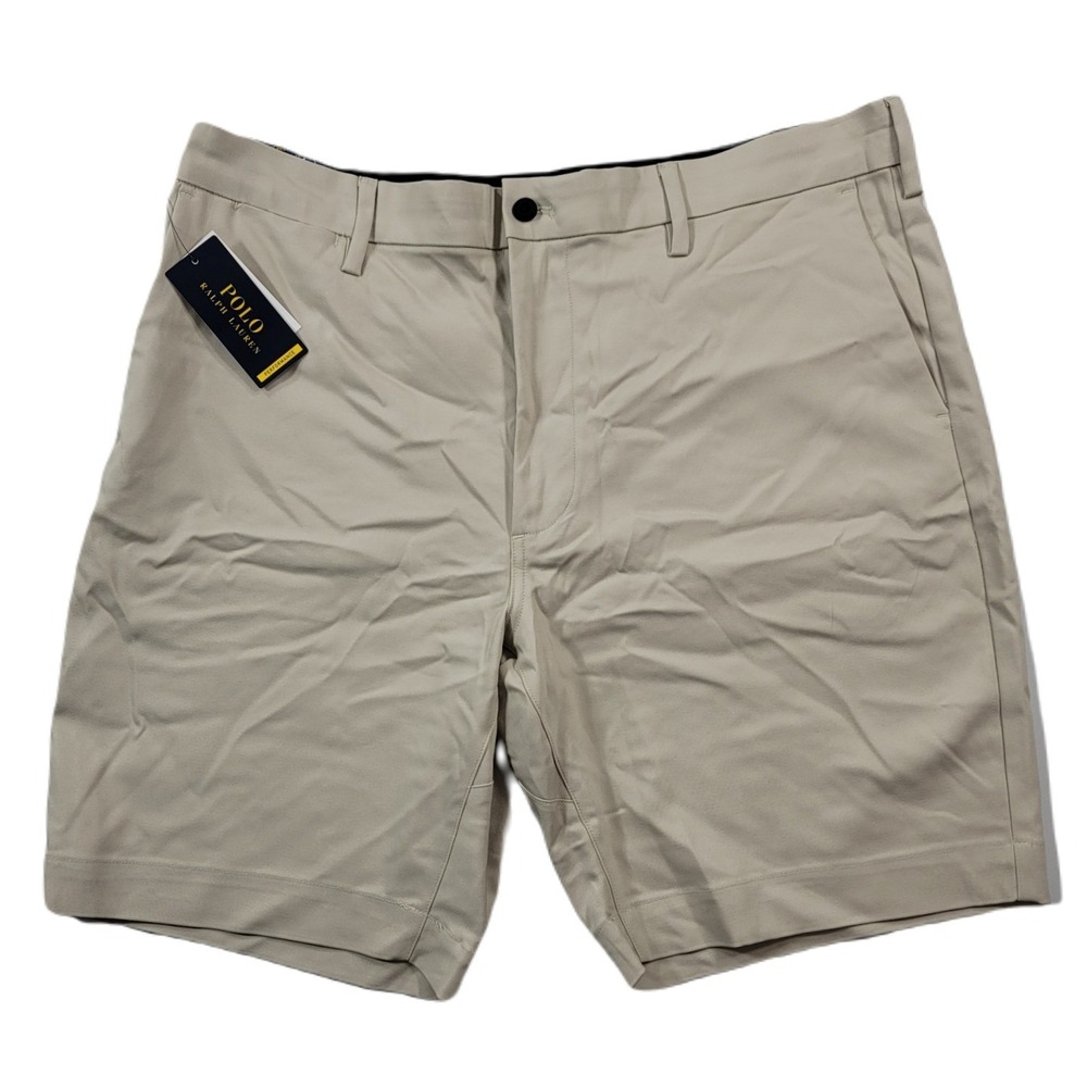 Polo Ralph Lauren Chino Shorts Mens 38 9" Slim Fit Beige‎ Performance $138 NEW